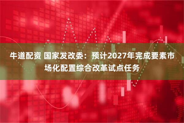 牛道配资 国家发改委：预计2027年完成要素市场化配置综合改革试点任务